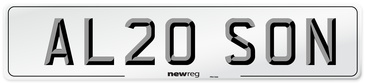 AL20 SON Number Plate from New Reg